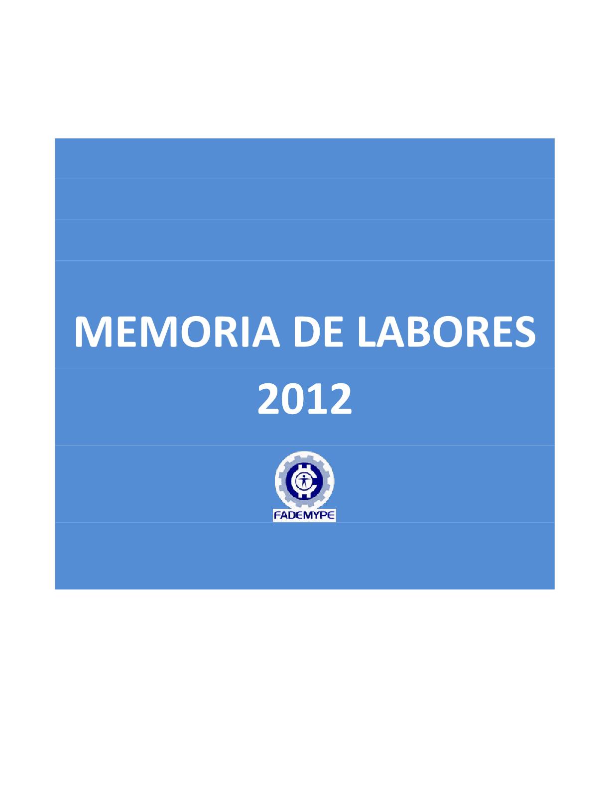 Memoria de labores 2012